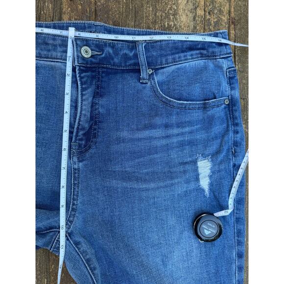 Chico’s So Slimming Girlfriend Slim Leg Ankle Patchwork Cuffed Jeans Size 12P - Picture 7 of 8